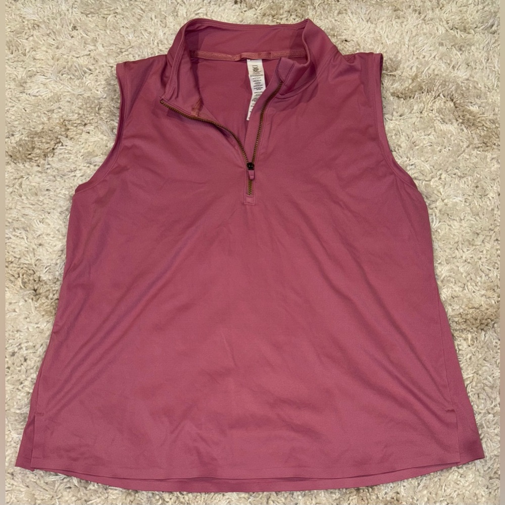 RHONE Mauve Rose Quartz Vesta Racerback Sleeveless Mock Golf Shirt